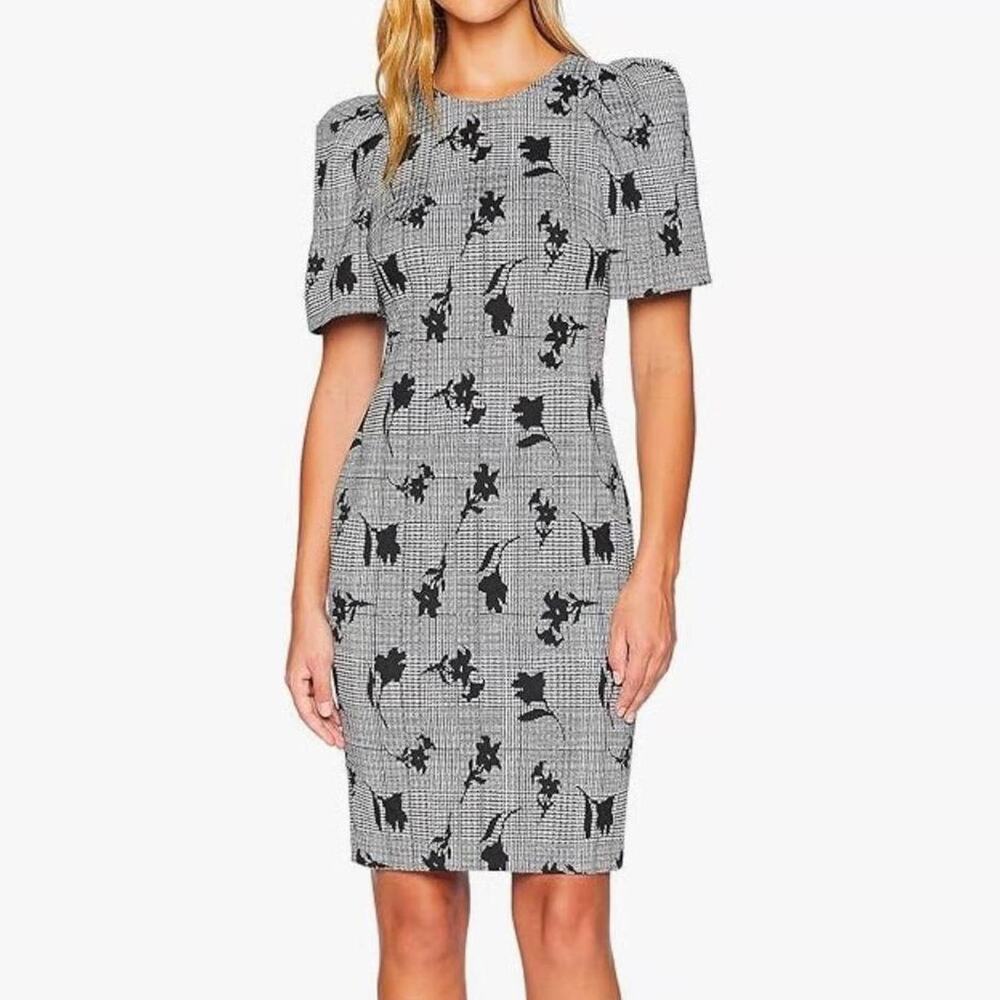 Gingham floral midi dress